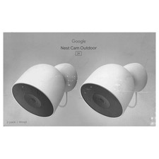 Google Nest Cam Outdoor Wired 2nd Gen 2 Pack 2K Security Cameras Snow White -NEW