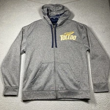 University of Toledo Rockets Hoodie Adult Large Gray Full Zip Champion Elite
