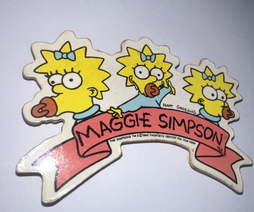 The Simpsons Family 2 Piece Refrigerator Magnet Lot- Vintage 1990 Maggie - Picture 10 of 10