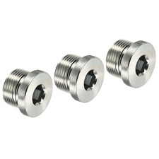 M22*1.5 Hex Head Pipe Fitting Plug, 3 Pack Male Thread 45# Steel Plug