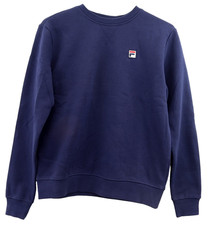 Fila Women's Michele Crewneck Pullover Fleece Sweatshirt Navy Blue LARGE