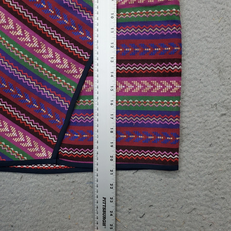 Falda envolvente Bar III primera fila para mujer mediana estampado multi azteca acrílico cremallera lateral Foto 4 de 4