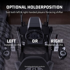 Hottoby Racing Sim Cockpit 4080 Aluminum With Black Seat & TV Stand Fit Logitech