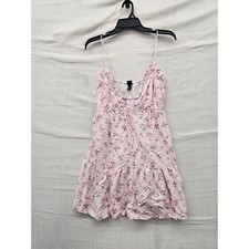 Wild Fable Womens Strawberry Mini Dress Pink Linen Blend Casual Size XS