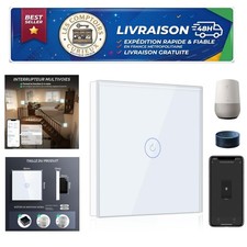 Interrupteur mural connecté WiFi tactile BSEED Alexa Google Home blanc