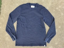 Men's The Normal Brand Navy Blue Waffle Knit Thermal Shirt Size S