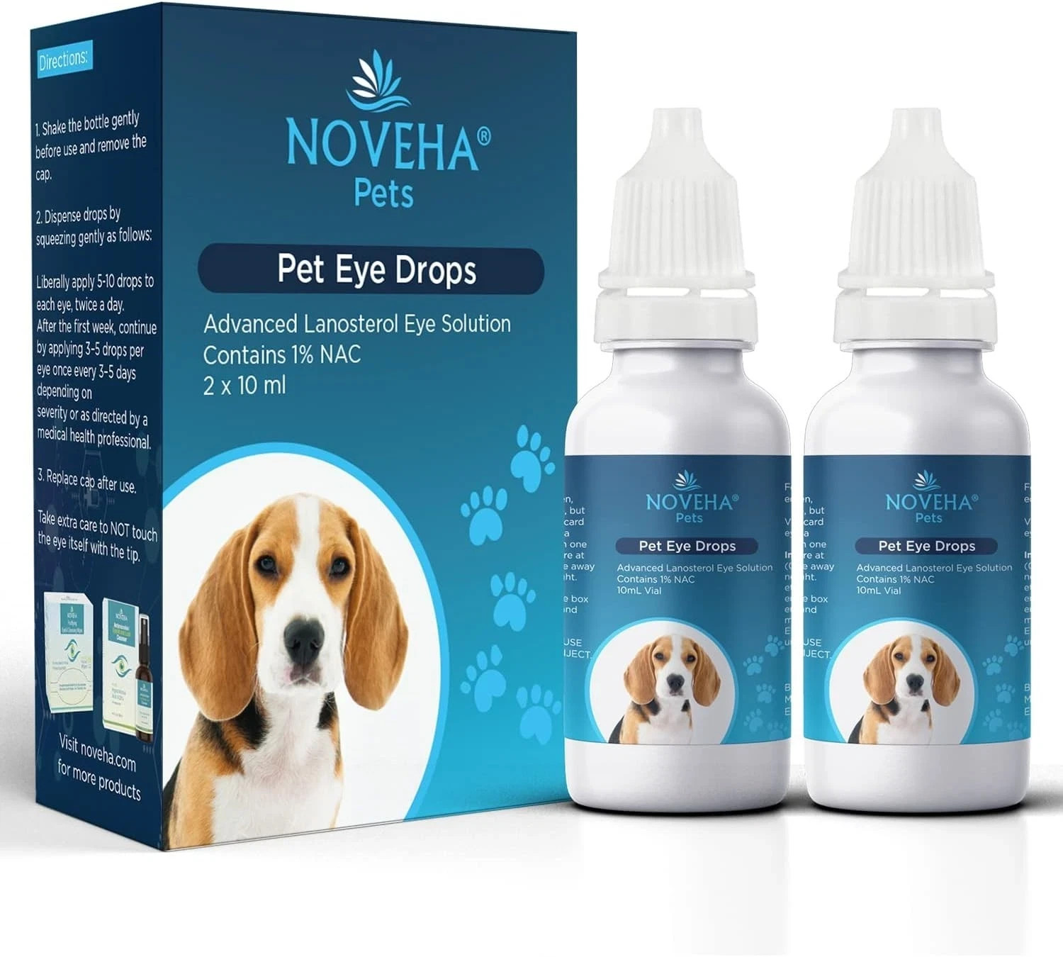 *3 PACK* NOVEHA Pet Eye Drops | Lanosterol + NAC Advanced Solution for Dog & Cat