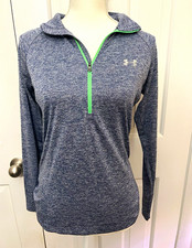 Under Armour HeatGear Women's S Gray Heathered 1/4 Zip Mock Neck Pullover