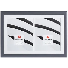 Craig Frames 12 x 18 Inch Grey Picture Frame, Single White Collage Mat with 2,