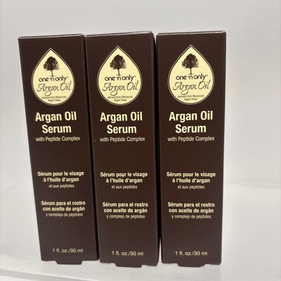 3X One 'n Only Argan Oil Face Serum 1oz Peptide Complex Hydrating Anti Aging B89