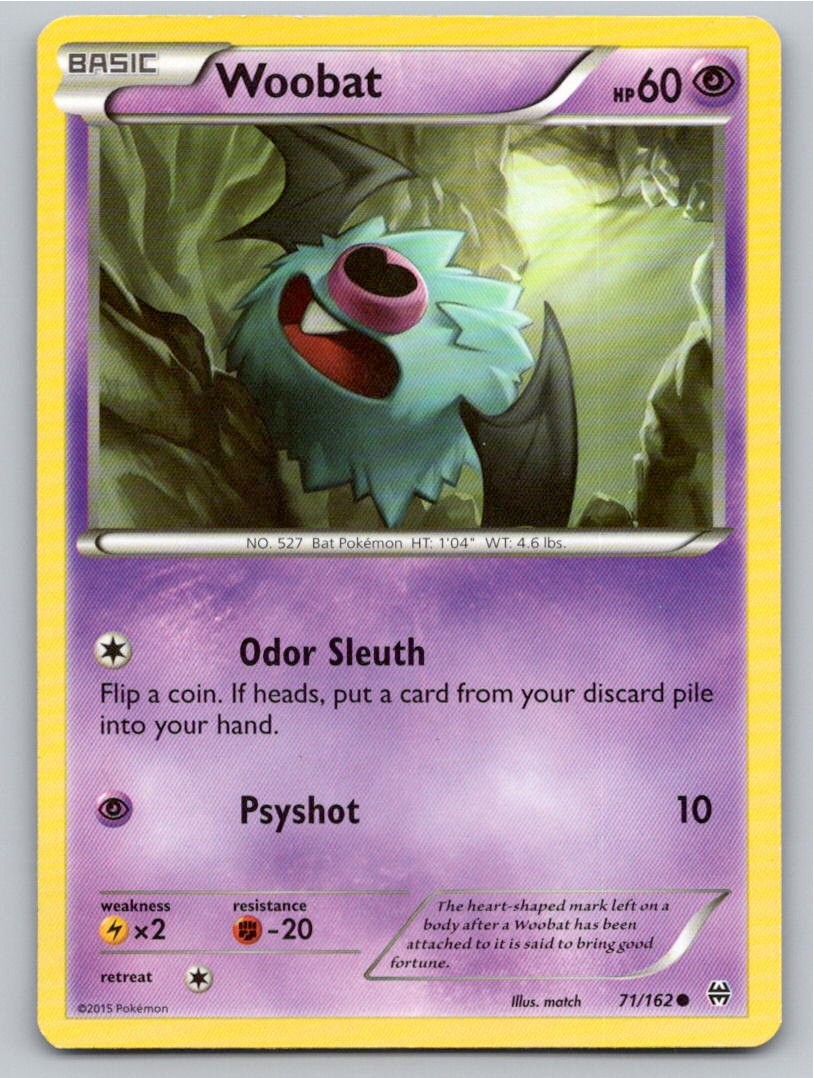 2015 POKEMON WOOBAT BREAKTHROUGH 71/162 C LP A78004 FREE S&H