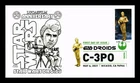 US COVER STAR WARS DROIDS C-3PO FDC PICTORIAL CANCEL PANDA CACHET