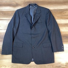 Vintage Brooks Brothers Blazer Mens 40R Wool Pinstripe Gray Made in USA