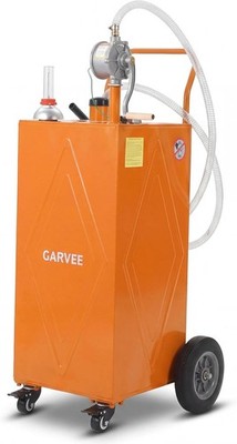 Fuel Caddy Fuel Storage Tank 35 Gallon with 4 Wheels Manuel Pump Diesel Transfer