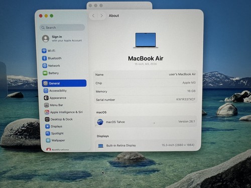 Apple MacBook Air 15” 2024 M3 10-Core GPU 16GB RAM 512GB SSD A3114 Silver -Tahoe - Picture 7 of 7