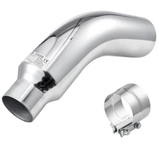 Uimoso 4" Inlet 6" Outlet Diesel Chrome Exhaust Turndown Elbow Tip 23" Long