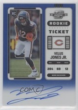 2022 Panini Contenders Optic Blue Prizm 67/75 Velus Jones Jr #140 Auto 08bc