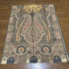 ETRO Scarf Shawl Paisley Pattern Wool and Silk