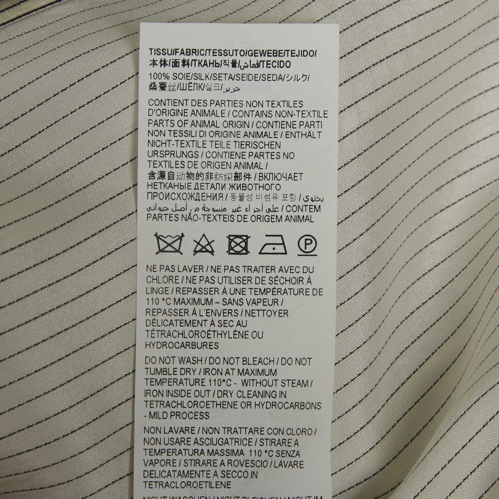 Saint Laurent White Pinstripe Silk Eve Kara Classic Shirt M thumbnail 7