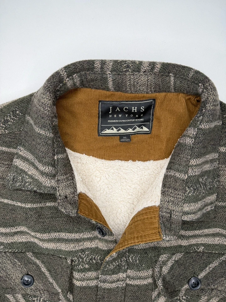 Chaqueta de Franela Jachs New York Mezcla de Lana Azteca Forrada Sherpa Navajo XL Foto 3 de 4