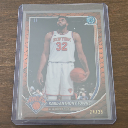 Topps 2024-25 Bowman Chrome Karl-Anthony Towns Orange Refractor Reptilian /25