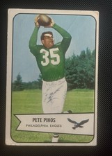 1954 Bowman - Pete Pihos #9 HOF Eagles RAW Vintage Card - GD W Crease