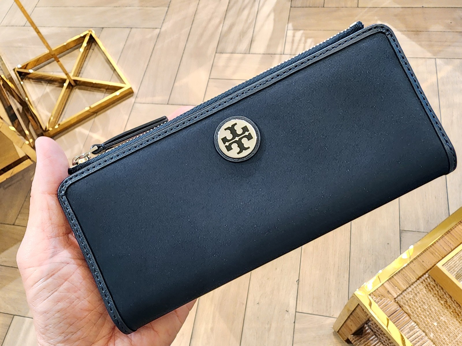 SALE New Tory Burch Navy Nylon Small Slim Envelope Wallet 181943
