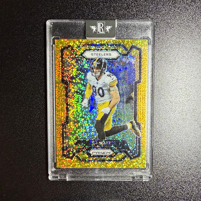 Panini 2023 Prizm T.J. Watt Gold Sparkle Prizm /24 Steelers #254 Card