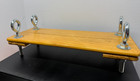 Wooden Industrial Single Shelf Tabletop or Hanging Chrome Steam Punk Rustic