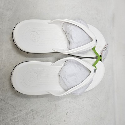 Crocs Mens Flip Flop Sandals Size 12 White Crocband Relaxed  display picture 2