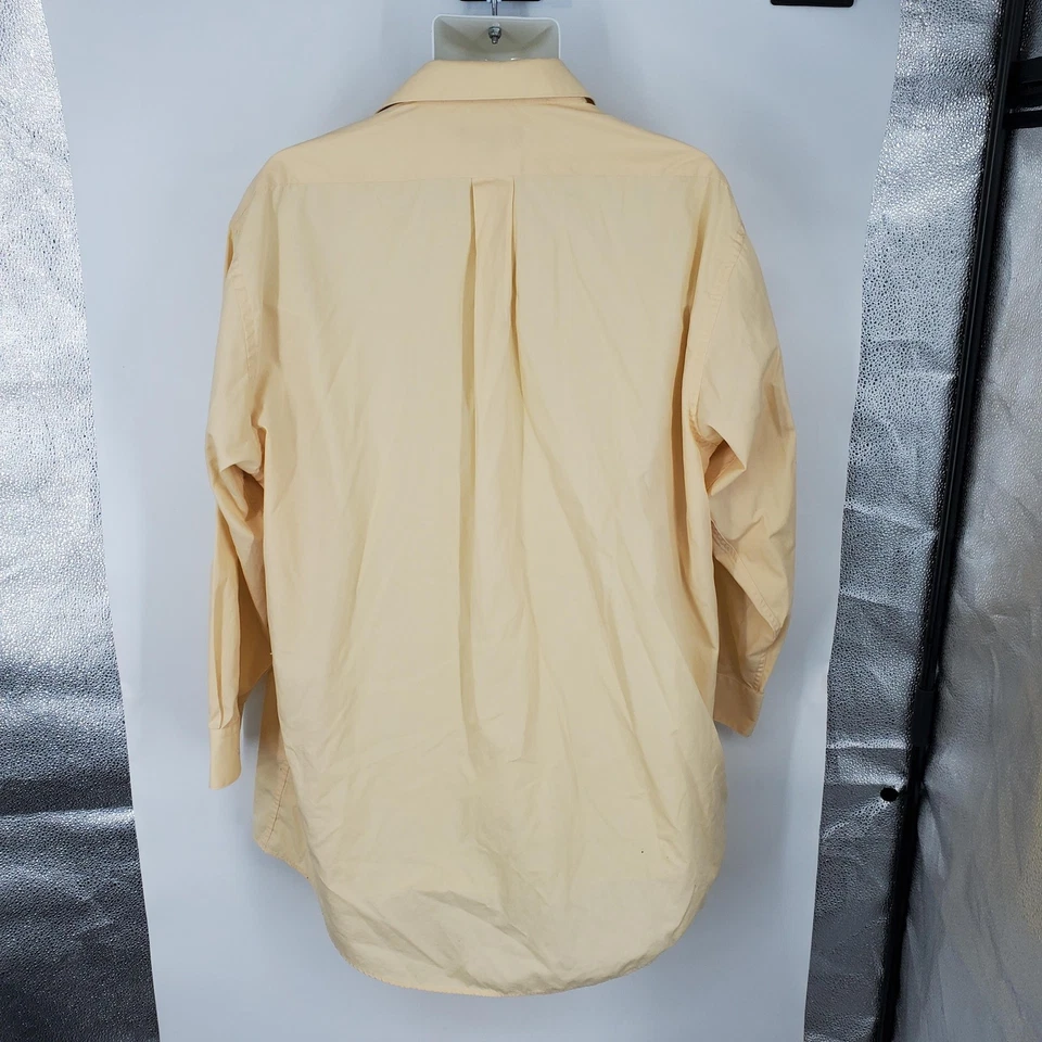 Camisa Covington Para Hombre 17.5 34/35 Amarillo Botón Frontal Vestido Manga Larga Bolsillo Foto 3 de 4