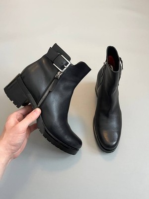 Santoni Black leather Сhelsea boots for women Ankle Boot 39(24.5cm) 9us
