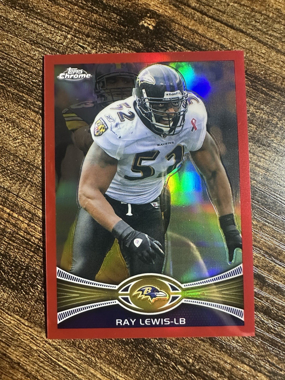 2012 Topps Chrome Ray Lewis Red Refractor 23/25 Baltimore Ravens