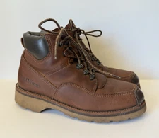 RED WING Leather Safety Toe Work Boots Men's 6.5 Brown Lace-up 6" Chukka
