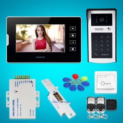 7'' Wired Video Door Intercom System with Touch Panel Monitor for Home Security