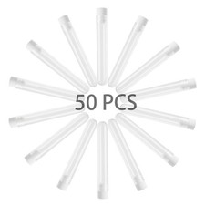 50pcs Plastic Test Tubes, 12x100mm Clear Test Tube with Caps for Lab, Scientific