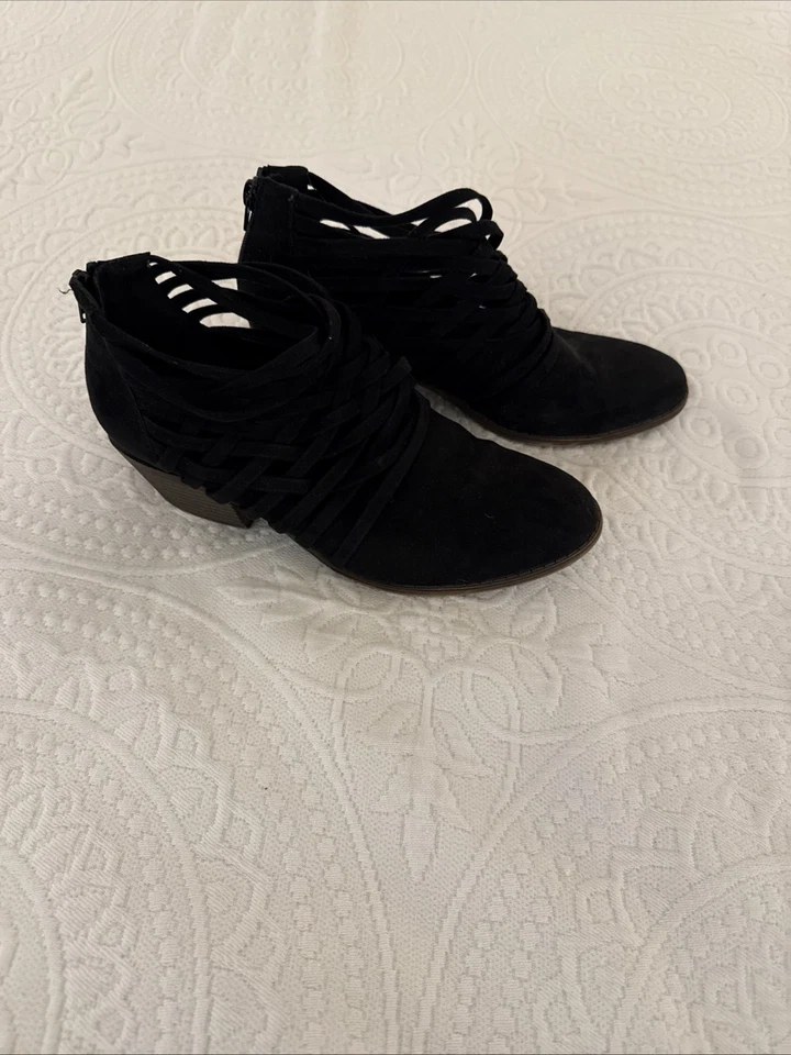 Botines con cordones de gamuza negros para mujer - talla 7,5 - excelente estado Foto 2 de 4