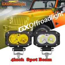 4" Amber White LED Work Light Bar Spot Pods Offroad Truck ATV Driving Fog Lamp
