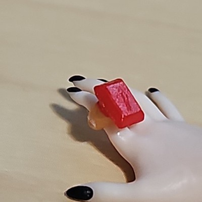 Monster High Elvira Skullector Great Aunt Morgana's Red Square Gem Ring