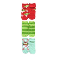 Star Wars The Mandalorian Women  s Holiday Cozy No Show Socks 3-Pack Size 4-10