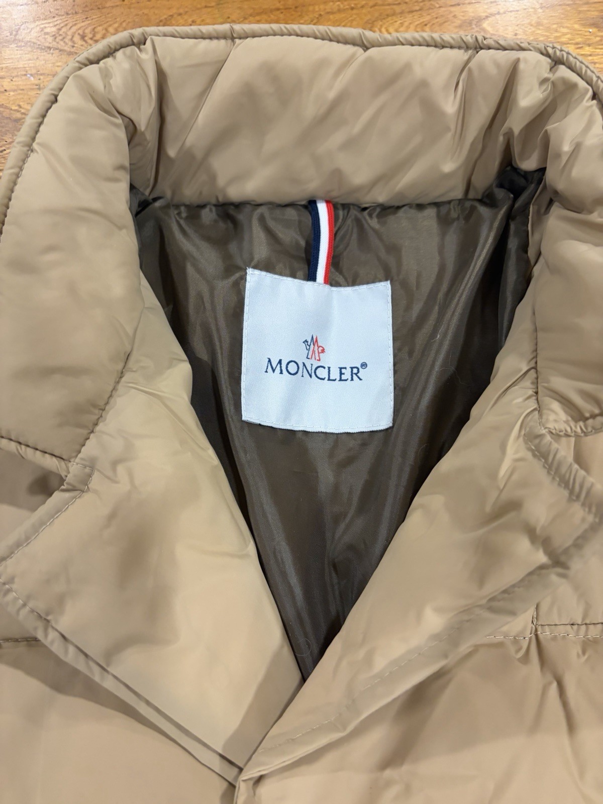 Moncler Beige Down Button-Down Puffer Jacket Coat… - image 2
