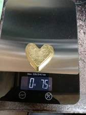 Nordic Gold Heart Hand Poured 7.5 oz Jewelry Art craft Making Treasure Display