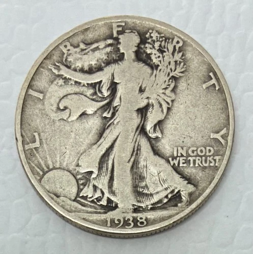1938-D Silver Walking Liberty Half Dollar, VG, Key Date Only 491,600 Minted!