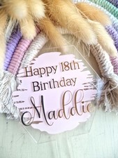 Personalized Acrylic Cake Topper - Happy Birthday