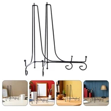  3pcs Plate Stands For Display - Black Iron Easel Stand Decorative Plate Holder