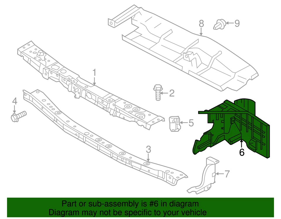Genuine Nissan 2015-2016 Nissan Versa Note - Air Guide 62823-3WC0A - Image 2 of 2