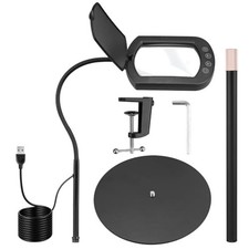 Floor Magnifying Glass with Light 10X LED Dimmable Square Lens