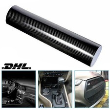5D Carbon Folie Blasenfrei Autofolie Glanz Schwarz KFZ Klebe Folie 50x152cm