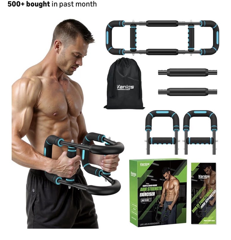 Twister Arm Trainer for Men, Chest Workout Equipment 5-Level Adjustable (40-1...