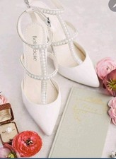 Bella Belle Carolina Ivory Silk High Heel Bridal Shoes US 8.5